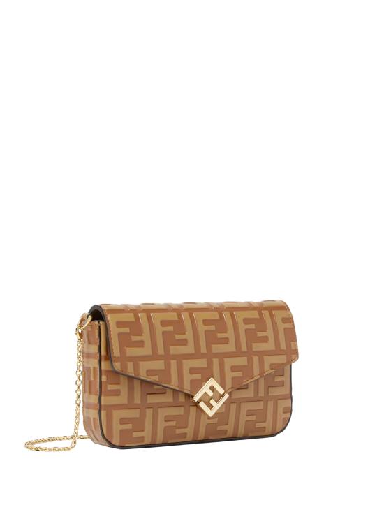 26SS 펜디 FF 다이아몬드 체인 지갑 8M0509 AS42F1URT SELLIER SAND OS - FENDI