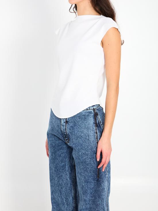 26SS 알라이아 반팔 티셔츠 AA9I0021J095C WHITE - ALAIA