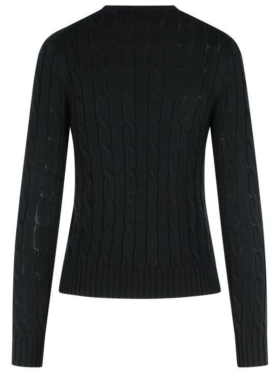 26SS 폴로 랄프로렌 포니 로고 피마코튼 케이블 니트 스웨터 211971869006 Black - POLO RALPH LAUREN