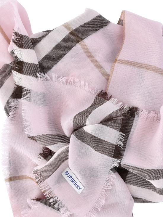26SS 버버리 와이드 체크 울 스카프 8114135 C2902 Pink - BURBERRY
