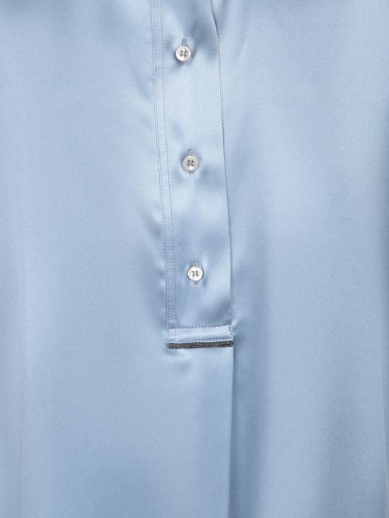 25SS 브루넬로 쿠치넬리 실크 블라우스 M0C59RA915 C2873 Blue - BRUNELLO CUCINELLI