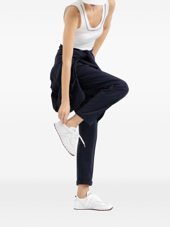 26SS 브루넬로 쿠치넬리 샤이니 루프 소프트 그레인 가죽 러너 MZDKG3235 C4295 White - BRUNELLO CUCINELLI