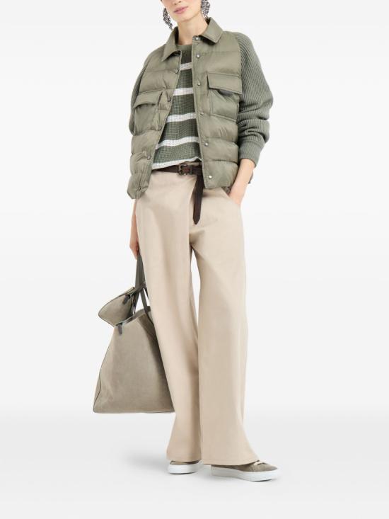 26SS 브루넬로 쿠치넬리 나일론 다운 재킷 MD5987696 C3066 Green - BRUNELLO CUCINELLI