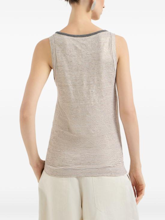 26SS 브루넬로 쿠치넬리 민소매 티셔츠 MQ977DU530 C2094 Brown - BRUNELLO CUCINELLI