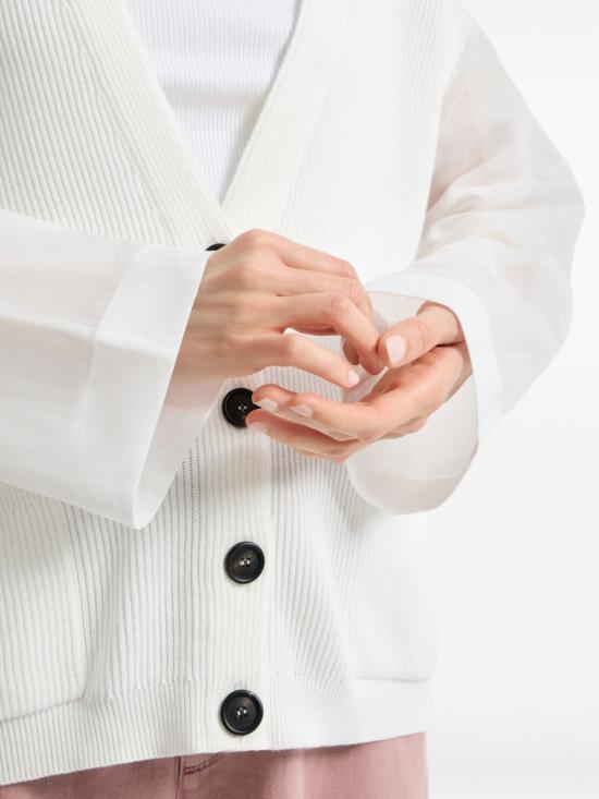 26SS 브루넬로 쿠치넬리 가디건 M19259516 C2723 White - BRUNELLO CUCINELLI