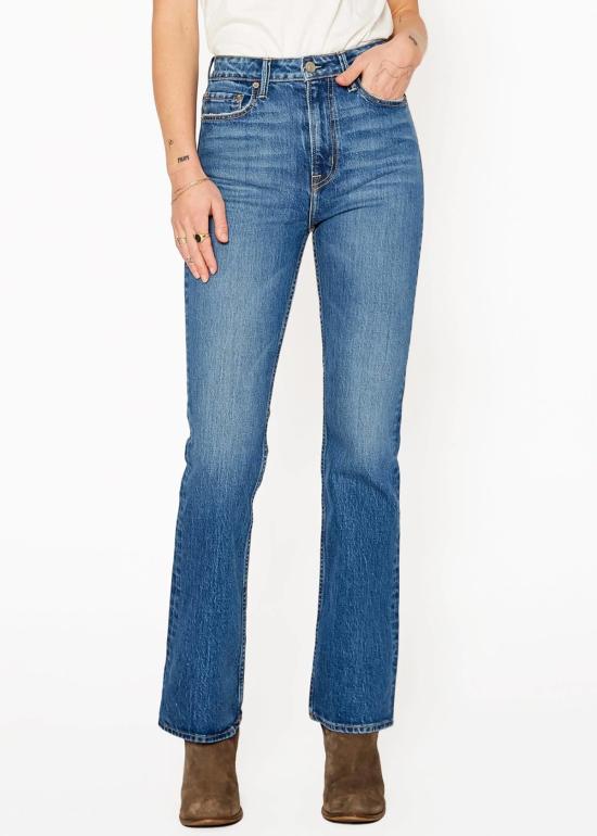  노엔드 데님 데님 팬츠 셀린 하이라이즈 부츠컷 진 크리플 크릭 - NOEND DENIM