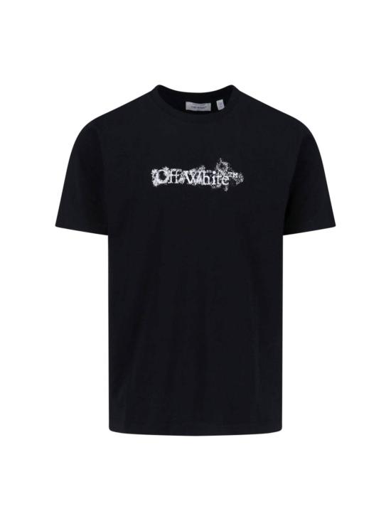  오프화이트 반팔 티셔츠 로고 티셔츠 블랙
