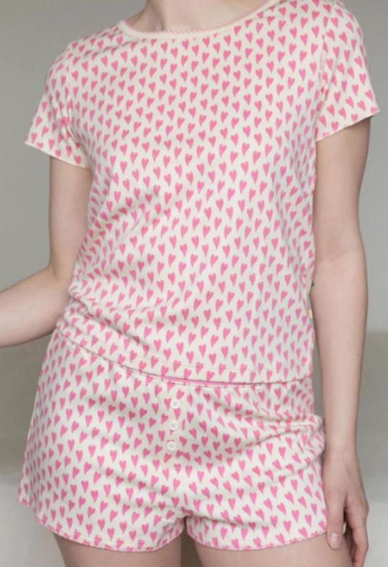  Cozyland 라운지 웨어 코지랜드 수지 잠옷 세트 러브 플로츠