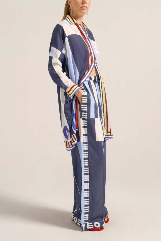  ILIO NEMA 비치용품 일리오 네마 아르테미스 셔츠드레스 블루 사롱 보일 - ILIO NEMA