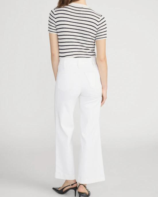  프레임 데님 팬츠 솔기 와이드 레그 팬츠 크롭 내추럴 클린 - FRAME