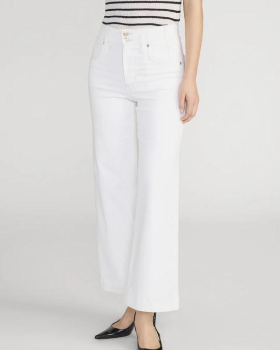  프레임 데님 팬츠 솔기 와이드 레그 팬츠 크롭 내추럴 클린 - FRAME