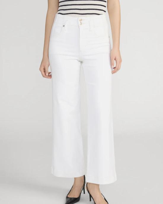  프레임 데님 팬츠 솔기 와이드 레그 팬츠 크롭 내추럴 클린 - FRAME