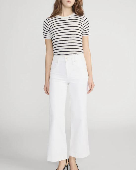  프레임 데님 팬츠 솔기 와이드 레그 팬츠 크롭 내추럴 클린 - FRAME