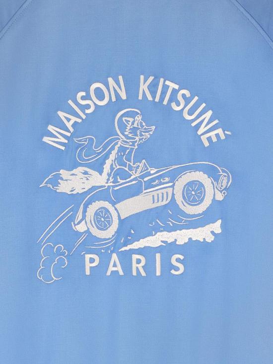 메종키츠네 자켓 메종 키츠네 로고 자수 비스코스 재킷 (블루) - MAISON KITSUNE