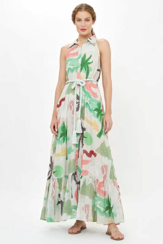  올리펀트 롱 원피스 민소매 셔츠 드레스 맥시