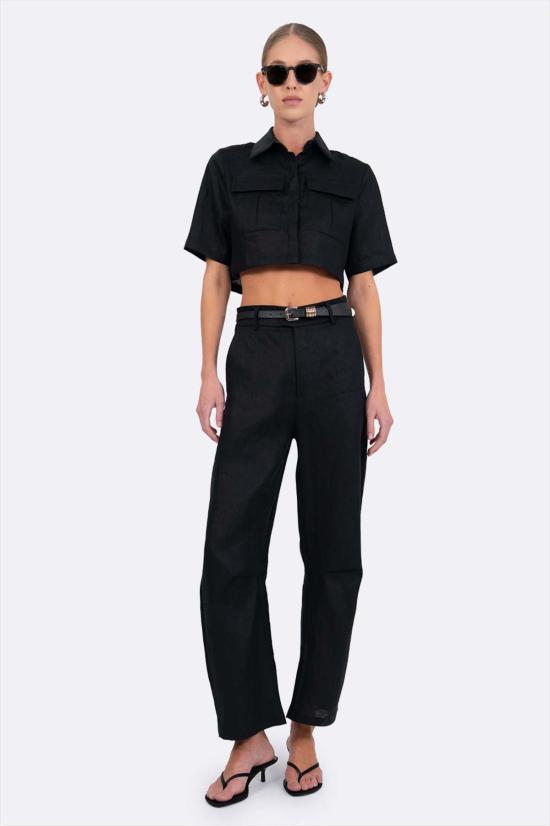  파렌테지 스트레이트 팬츠 하니아 블랙 트라우저