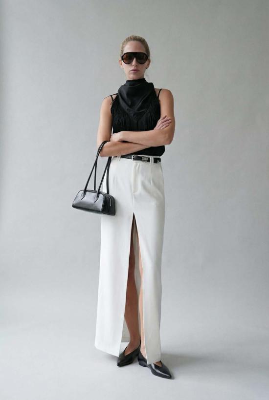  파렌테지 머플러/스카프 프린지 실크 스카프 블랙 - PARENTEZI