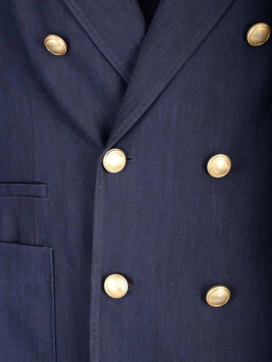  브루넬로 쿠치넬리 수트 자켓 더블 브레스트 블레이저 블루 - BRUNELLO CUCINELLI