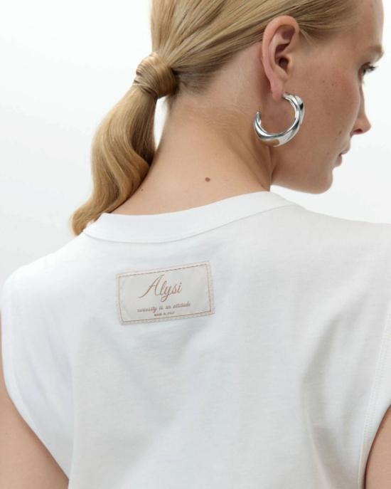  알리지 민소매 티셔츠 알리시 자수 탱크탑 - ALYSI