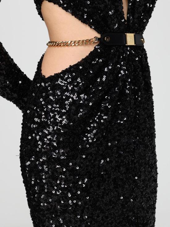 26SS 엘리자베타프랜치 롱 원피스 ABR1561E2 110 Black - ELISABETTA FRANCHI