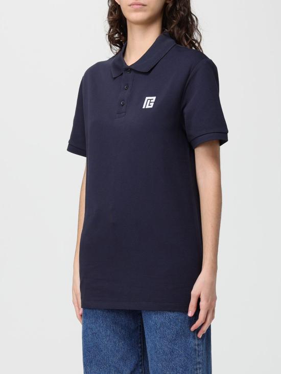 26SS 발망 폴로 티셔츠 GH1GB085BC87 SIV Blue - BALMAIN