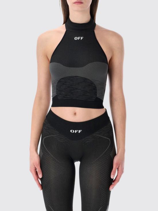 26SS 오프화이트 민소매 티셔츠 OWVO05RS26KNI001 1001 Black