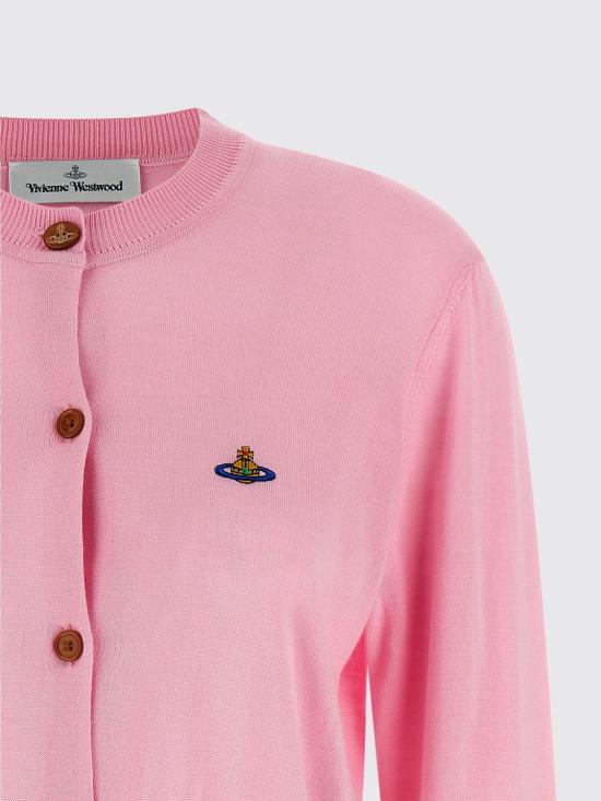 26SS 비비안웨스트우드 베아 크롭드 가디건 1803002UY001A G401 Pink - VIVIENNE WESTWOOD