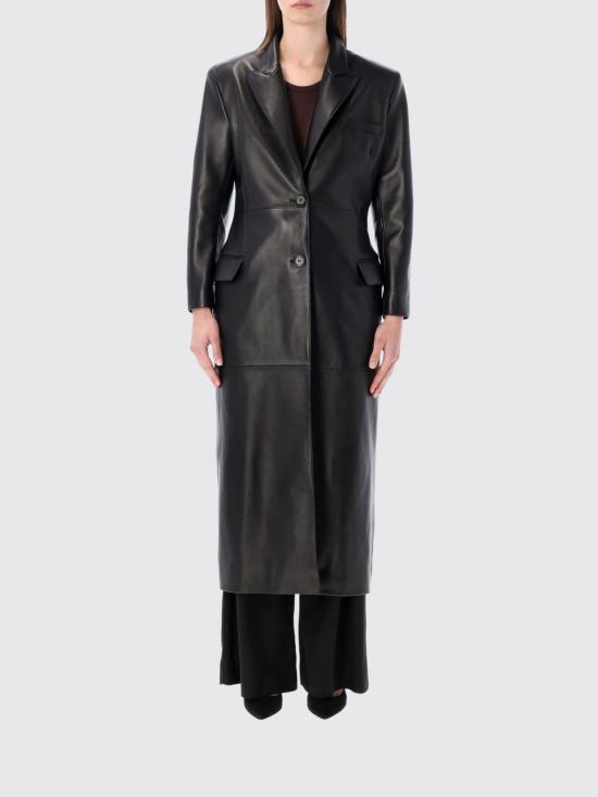 26SS 마그다뷰트림 가죽 자켓 107426 Black