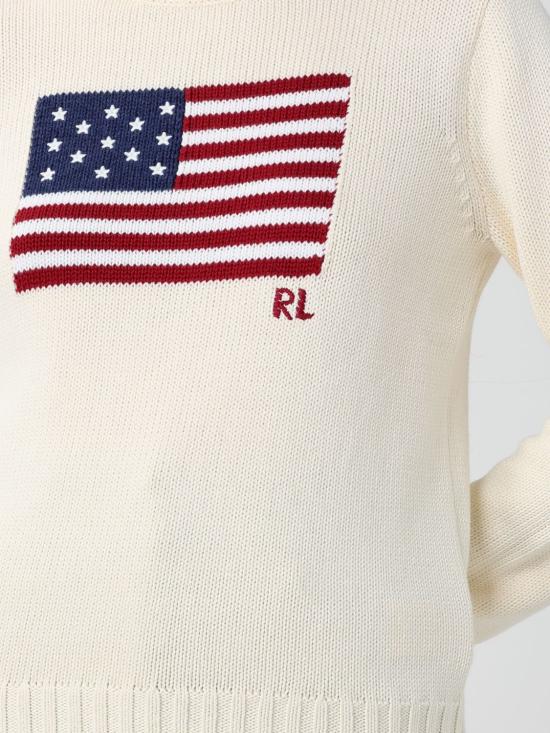 26SS 폴로 랄프로렌 아이코닉 플래그 스웨터 211896939 002 Beige - POLO RALPH LAUREN