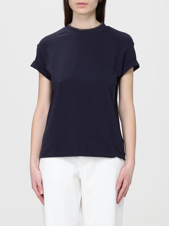 26SS 브루넬로 쿠치넬리 반팔 티셔츠 M0T18BD200 C4224 Blue