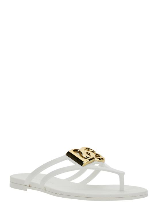 26SS 돌체앤가바나 러버 비치웨어 슬라이드 CW2418AY81780001 White - DOLCE & GABBANA