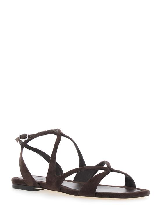26SS 지미추 샌들 AYLAFLATSUECHOCOLATE Brown - JIMMY CHOO