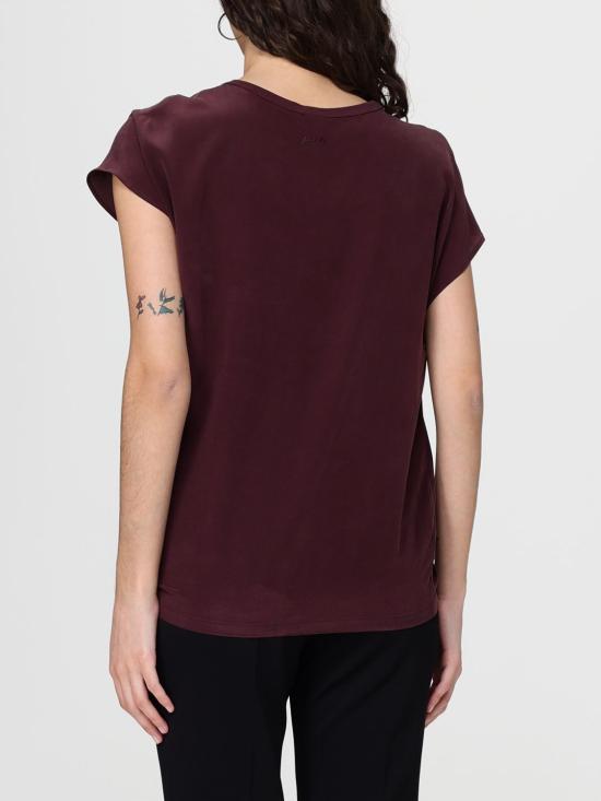 26SS 핑코 반팔 티셔츠 106195A2T7 RR7 Burgundy - PINKO