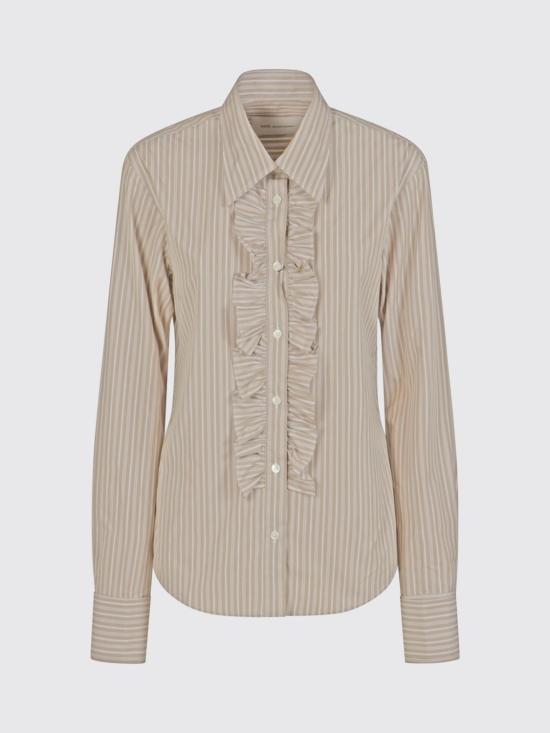 26SS 아미 코튼 롱 슬리브 러플 어드저스티드 셔츠 캐시미어 FSH821CO0219 A040 Beige - AMI