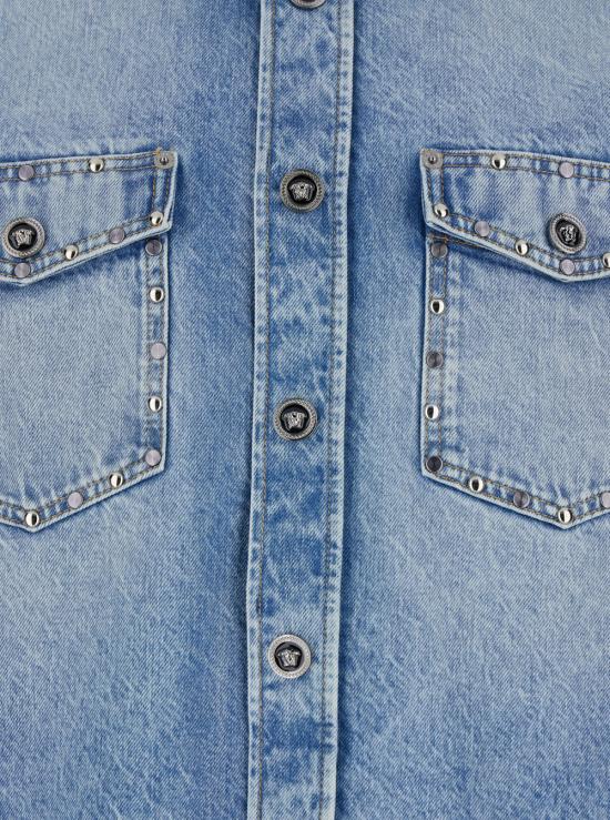 26SS 베르사체 데님 셔츠 10227471A168041D190 Light blue - VERSACE