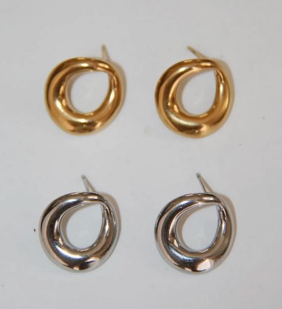  바이 올리 이어링 오를리 오르빗 오가닉 서클 스테인리스 스틸 스터드 귀걸이