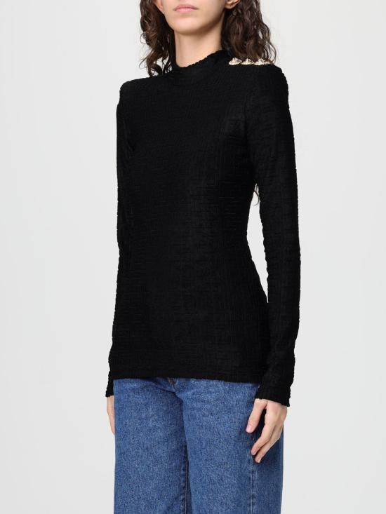 26SS 발망 긴팔 티셔츠 GF1AR962JL42 0PA Black - BALMAIN