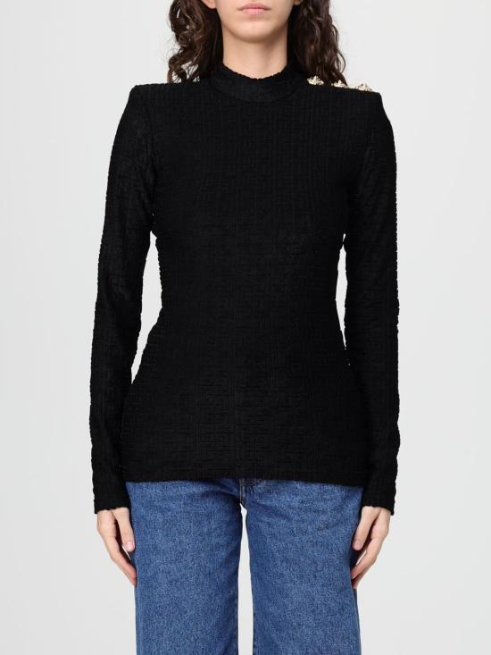 26SS 발망 긴팔 티셔츠 GF1AR962JL42 0PA Black