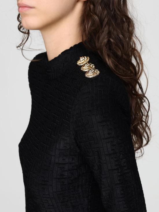 26SS 발망 긴팔 티셔츠 GF1AR962JL42 0PA Black - BALMAIN