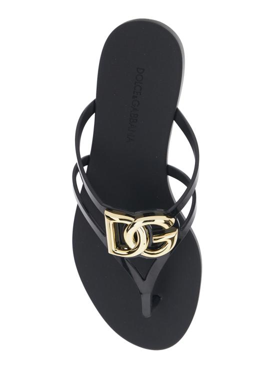 26SS 돌체앤가바나 러버 비치웨어 슬라이드 CW2418AY8178E831 Black - DOLCE & GABBANA