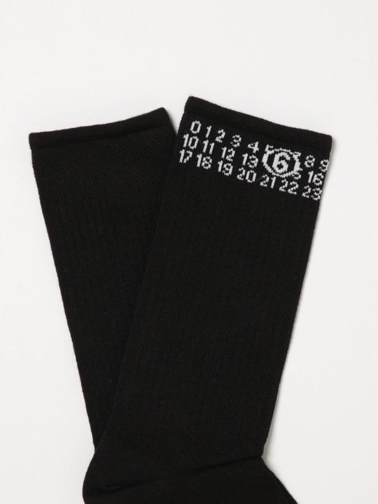 26SS [키즈] MM6 메종마르지엘라 발목 양말 M60571MM045 M6900 Black - MM6 MAISON MARGIELA