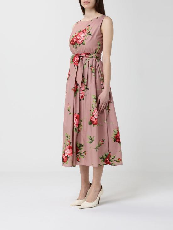 26SS 돌체앤가바나 로즈 부케 프린트 코튼 드레스 F612PTHS5UT HF5ZN Pink - DOLCE & GABBANA