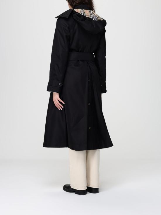 26SS 버버리 롱 나일론 후드 카 코트 8118730 Black - BURBERRY