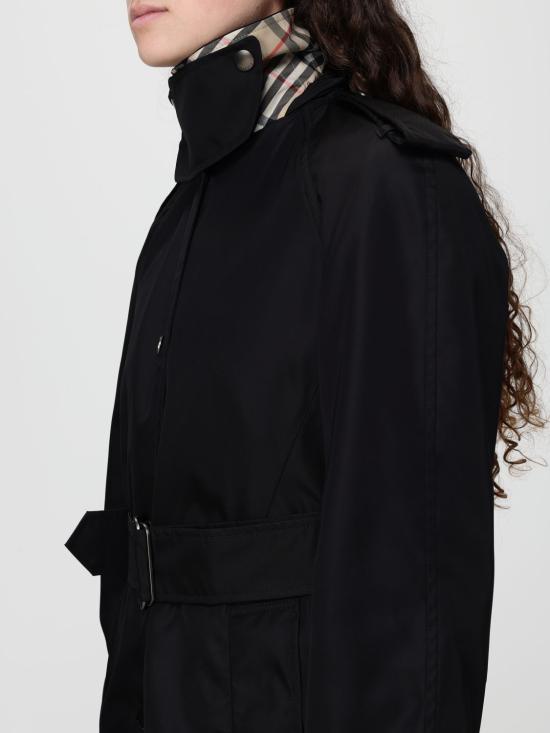 26SS 버버리 롱 나일론 후드 카 코트 8118730 Black - BURBERRY