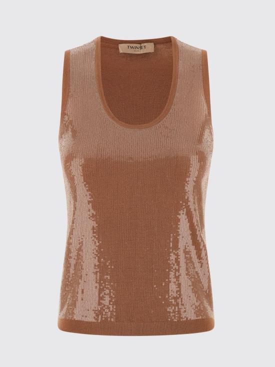 26SS 트윈셋 민소매 티셔츠 261TP3301 13168 Brown - TWINSET