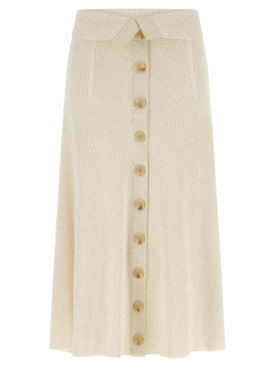  짐머만 롱 스커트 리벨리온 미디 스커트 베이지