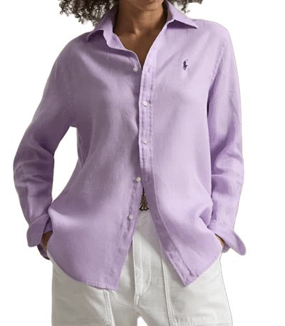 26SS 폴로 랄프로렌 포니 자수 리넨 셔츠 (211970730009) 211970730 Purple - POLO RALPH LAUREN