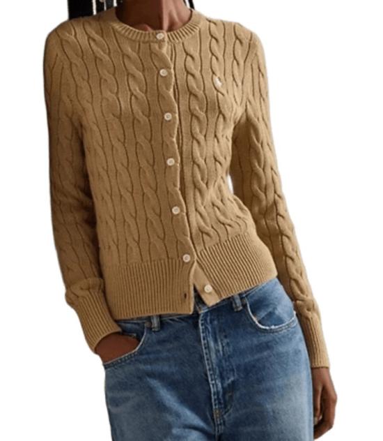 26SS 폴로 랄프로렌 폴로 자수 케이블 니트 가디건 211971868 Brown - POLO RALPH LAUREN