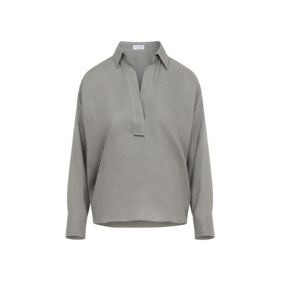 26SS 브루넬로 쿠치넬리 긴팔 티셔츠 MA698MQ705 Grey