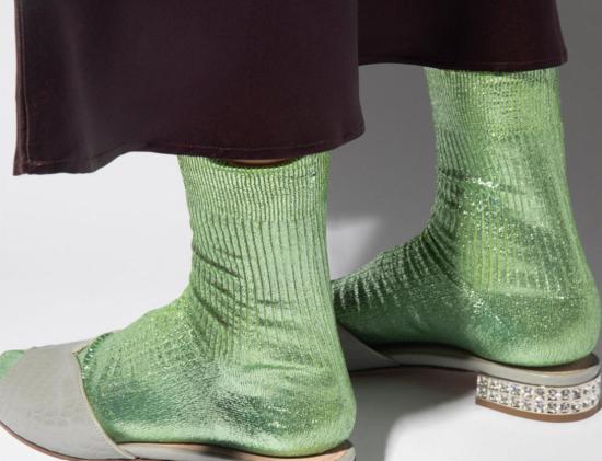  마리아 라 로사 양말 Maria La Rosa 원립 메탈릭  Verdino - MARIA LA ROSA
